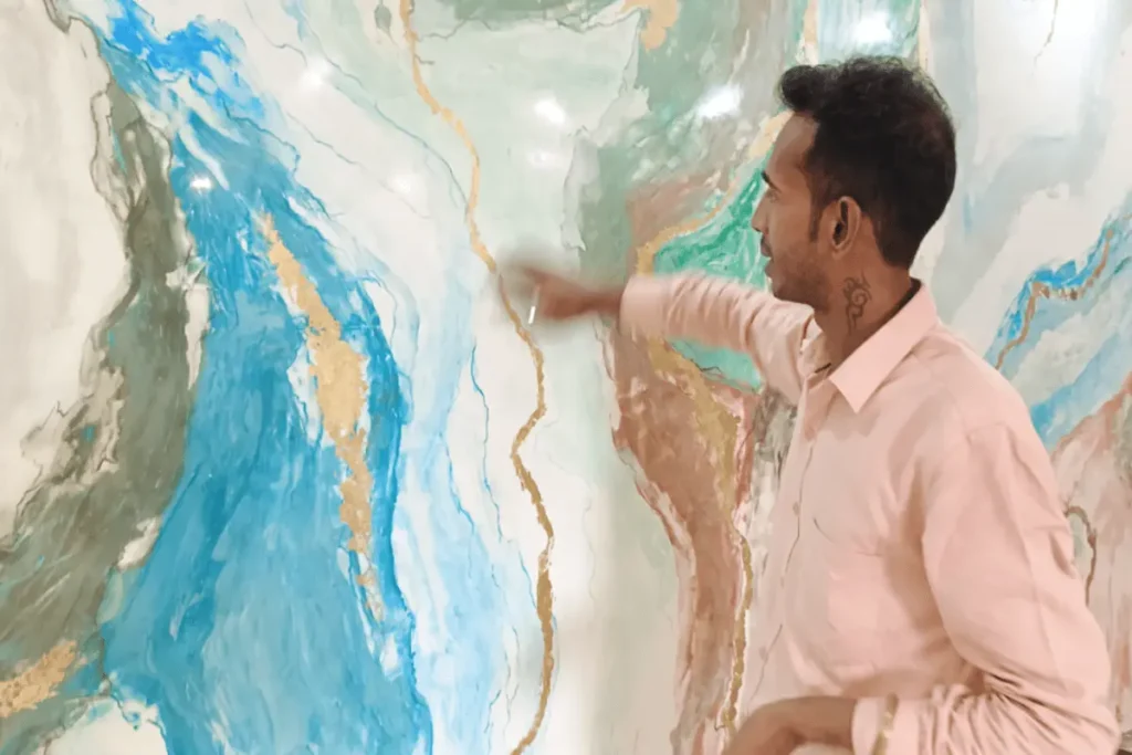 Marble Painting on Wall